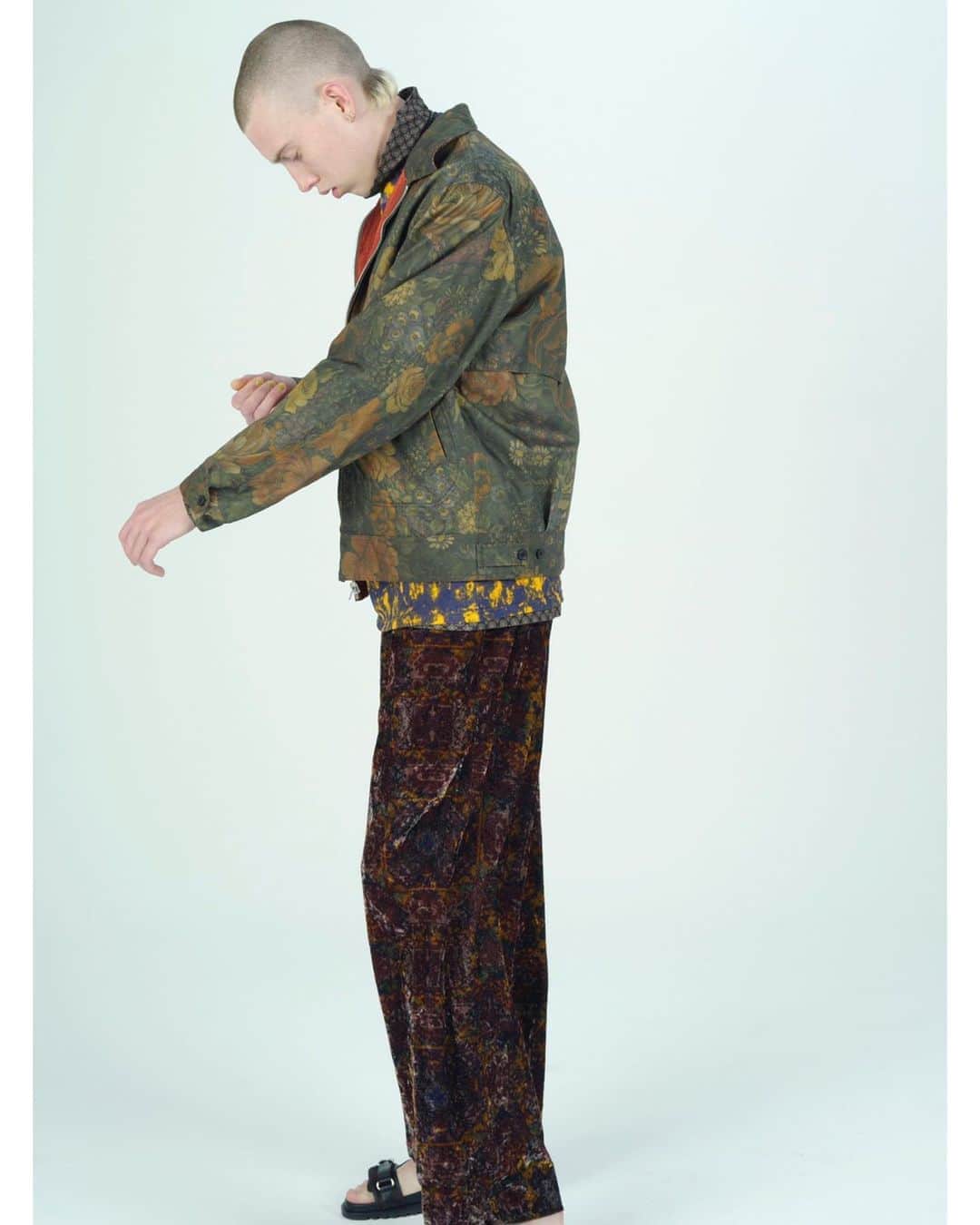 贈与 TOGA VIRILIS VELVET PRINT PANTS 19AW 48 agapeeurope.org