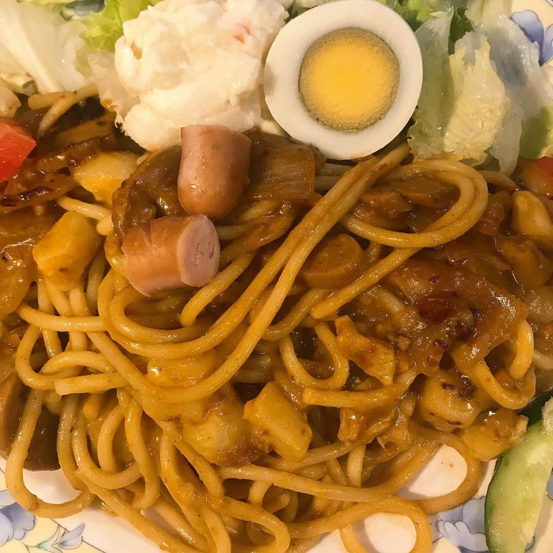 住岡梨奈のインスタグラム：「カレースパ🍛 うまスパ。」