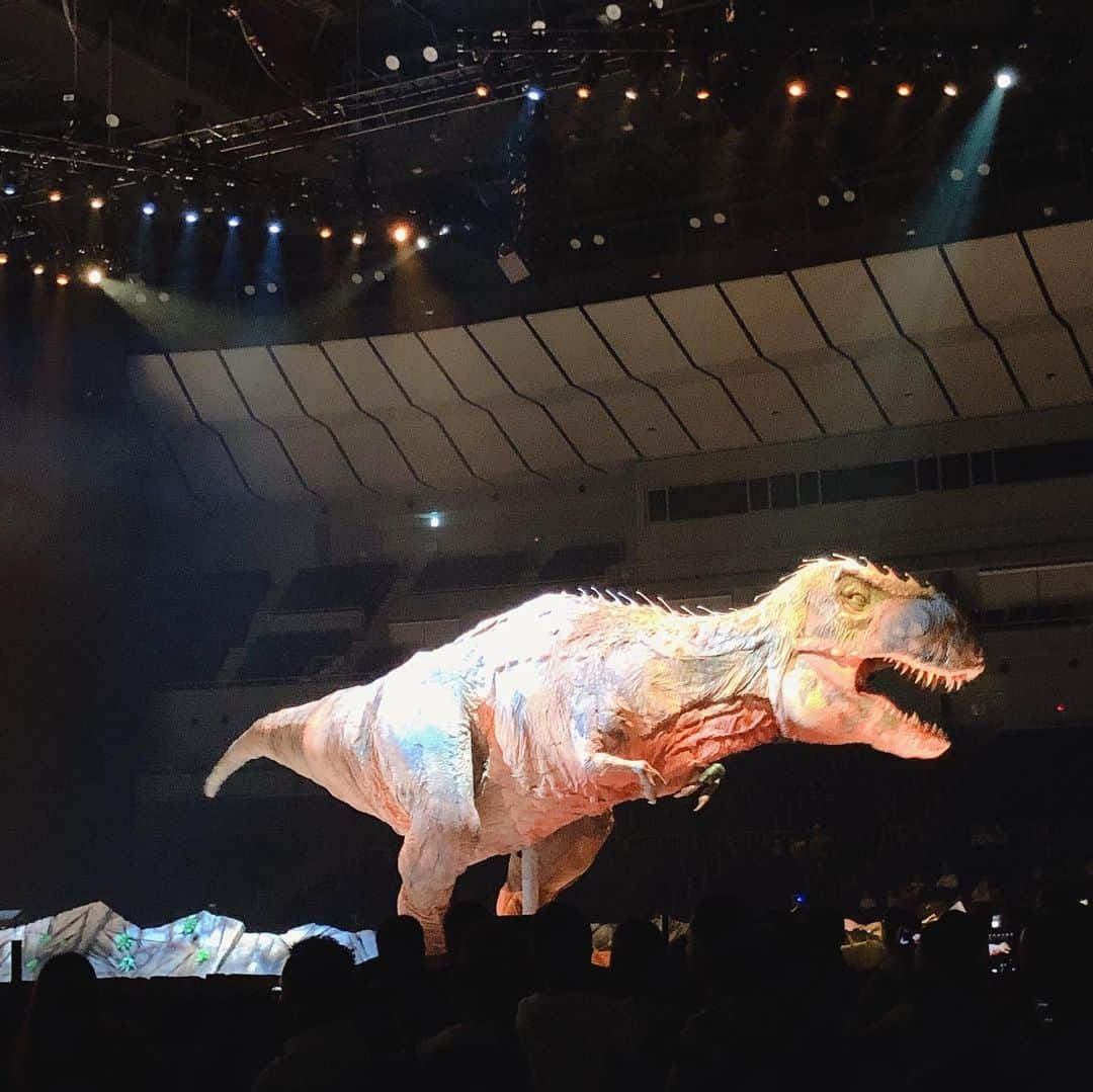 鈴木サチさんのインスタグラム写真 - (鈴木サチInstagram)「#walkingwithdinosaurs を観に行ってきました！！ ここ数年、子供たちが恐竜にはまっているから、かなり興奮してましたよー。 怪獣にーさん、興奮しながら 出てくる恐竜の名前を教えてくれるんだけど、、、 恐竜の声で全然聞こえない😅とりあえず頷いときましたっ💦  動きもリアルで大きくてかなり迫力があり、大満足！！ 明日までなので、ぜひ行ってみてください！！ #mama #mother #model #family #kids #baby #夏休み #小学生 #tokyo #東京 #japan」8月3日 23時48分 - sachi_suzuki