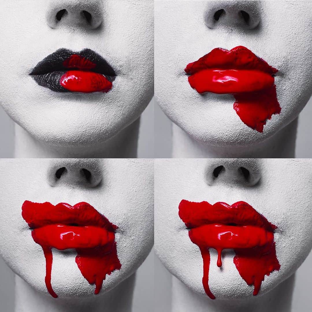 のインスタグラム：「The mouth is the gateway to the mind. We must never give up, when something becomes challenging as a challenge is a goal you have not figured out yet. There is something I find interesting about challenging my self, so many people worry about what other people are doing and they try to chase them, look at what you are doing and try to do it better. I can not wait to see this photo printed and hanging on a wall, I have been thinking about how to do this for a while, but there is no photoshop on this the color is exactly how it was on the film, no selective color no editing later shot it to look exactly like this. This is my new piece 4 lips. Where would you hang this?」