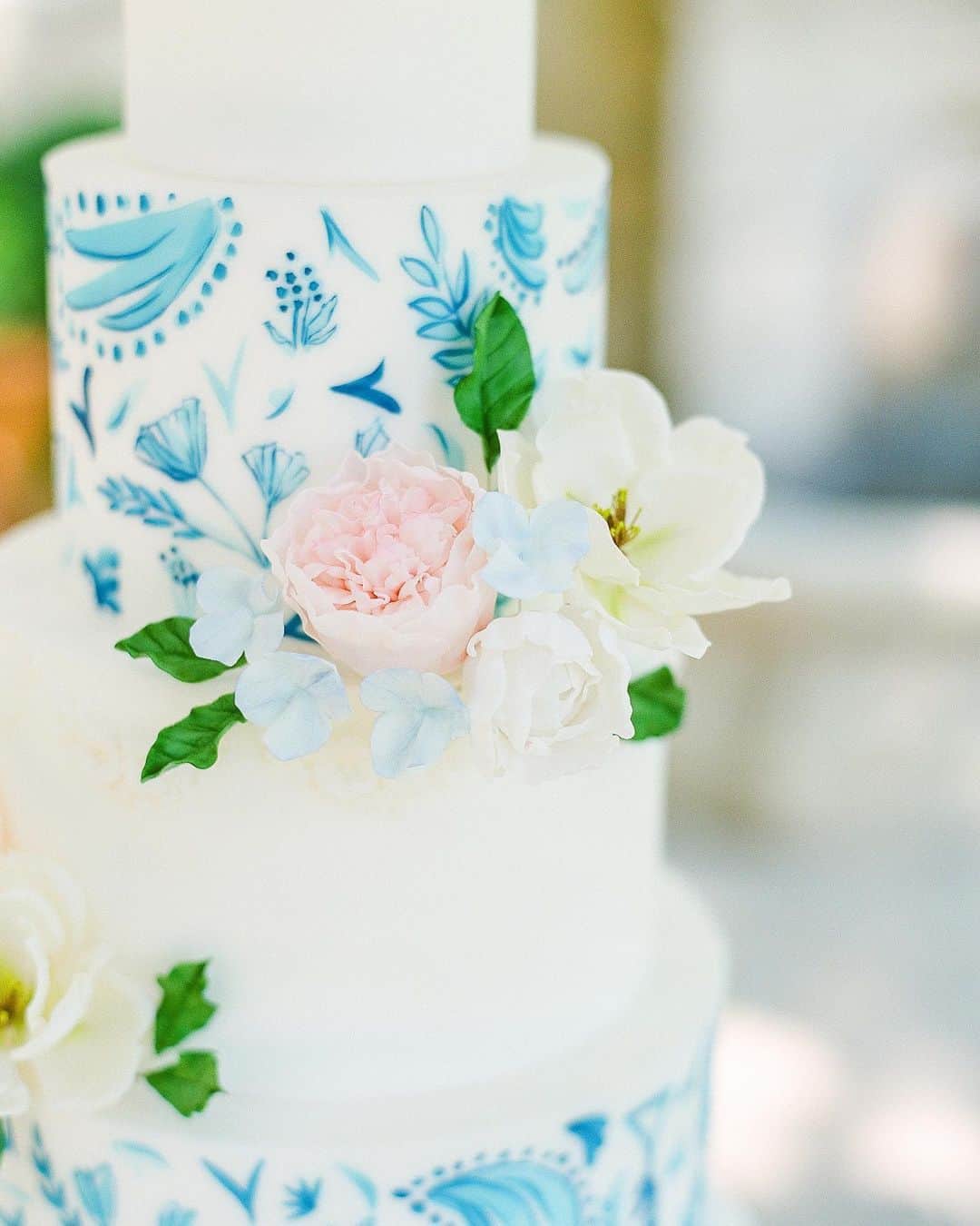 メリル・デイヴィスさんのインスタグラム写真 - (メリル・デイヴィスInstagram)「Many of the details of our wedding were inspired by my paternal grandmother’s love of blue and white. Thank you @madeincake for creating this deliciously artful, sentimental and poignant confection! 📷: @oliverflyphotography」8月4日 5時34分 - meryledavis