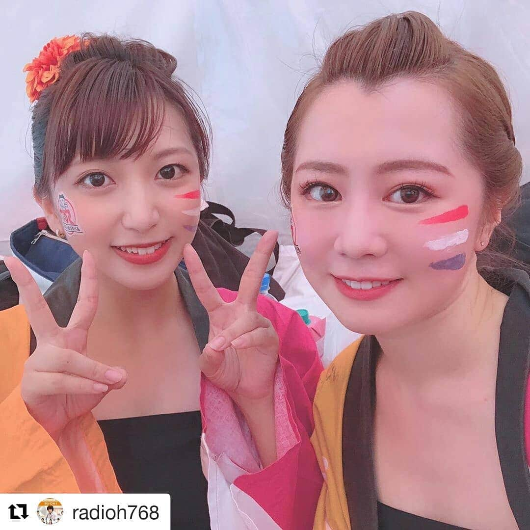 岡山放送さんのインスタグラム写真 - (岡山放送Instagram)「#Repost @radioh768 (@get_repost) ・・・ . 8/2（金）の『ラジOH！』でも紹介しましたが… . 今川アナ、北村アナ、うらじゃ参加中！ . #OHK #岡山放送 #アナウンサー #うらじゃ #今川菜緒 #北村麗 #メイク #女子アナ #50周年#新人アナウンサー#目標 は？#勿論#淵本アナ です！」8月4日 15時29分 - ohk_official