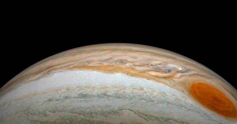 NASAさんのインスタグラム写真 - (NASAInstagram)「Did you know that two Earths could fit snugly inside Jupiter's iconic Great Red Spot?  The powerful storm is one of many colorful features we see in this image that was captured by our @NASAJuno spacecraft and then processed by citizen scientist Kevin M. Gill. At the time the image was taken, Juno was 26,697 miles (42,965 kilometers) above the cloud tops.  Image data: NASA/JPL-Caltech/SwRI/MSSS Image processing: Kevin M. Gill  #nasa #nasajuno #jupiter #juno #space #astronomy #citizenscience」8月4日 10時06分 - nasa