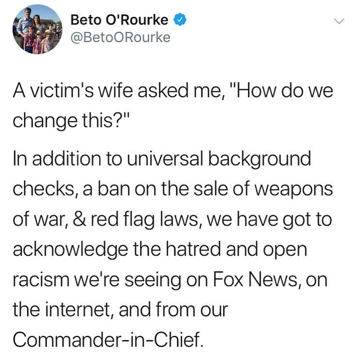 uglyfruitandvegさんのインスタグラム写真 - (uglyfruitandvegInstagram)「Beto sums it up right here. We need #guncontrolnow and we need elected officials that address this hate because #whitesupremacyisterrorism」8月5日 1時59分 - uglyfruitandveg