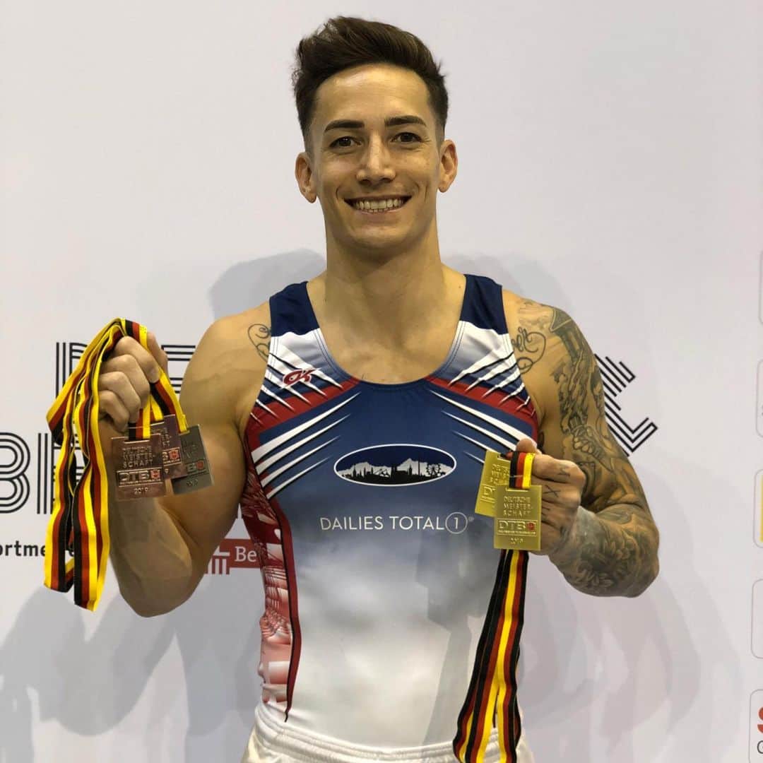 マゼル・ニューエンのインスタグラム：「Thank you Berlin! Gold on floor and parallel bars, silver in the AA, bronze on still rings and high bar! 🥇🥈🥉 What a great weekend full of exciting competitions!  Looking forward to the next few weeks 🔥💪🏼 #germanchampionship #berlin #finals #gymnastics #champion #themarcelnguyen #diefinalsberlin2019 #diefinals」