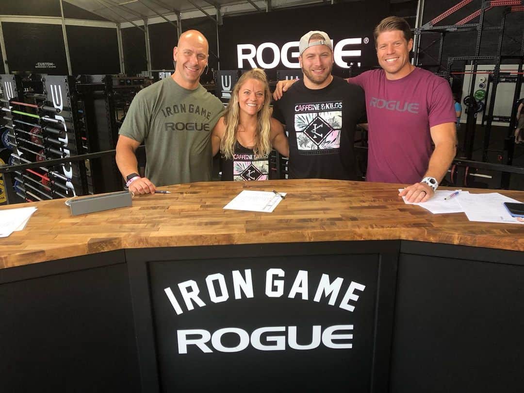 モーガン・キングのインスタグラム：「Amazing time making a cameo on the @roguefitness #irongame show! It’s been a ton of fun seeing the love of weightlifting at the #crossfitgames!! Thanks for having us @caffeineandkilos!」