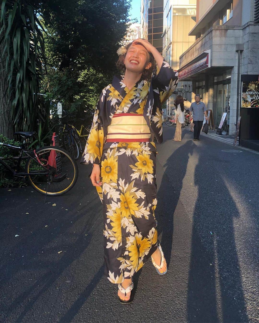 柴田紗希さんのインスタグラム写真 - (柴田紗希Instagram)「ここしかない！と、着ました🌻 浴衣〜夏〜 イベントで浴衣着たのはじめてでした 嬉し楽しかったです。 着付けてくださりありがとうございました♡♡♡」8月4日 20時52分 - shibasaaki