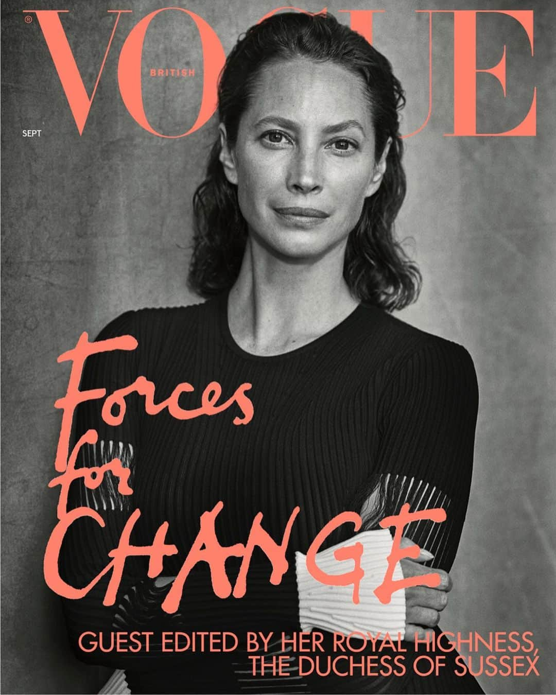 British Vogueさんのインスタグラム写真 - (British VogueInstagram)「@CTurlington is one of 15 inspiring women to cover the September 2019 issue of #BritishVogue. Discover the full #ForcesForChange story in the new issue, on newsstands now, and click the link in bio to read more from the original supermodel and @EveryMomCounts founder on how to become a (quiet, but devastatingly effective) activist.  #ChristyTurlington wears a dress by @AlexanderMcQueen. Photographed by @TheRealPeterLindbergh, fashion editor @TheRealGraceCoddington, with hair by @BartPumpkin, make-up by @Diane.Kendal and nails by @YukoTsuchihashi.  Video: Directed and edited by @Kloss_Films.」8月4日 22時03分 - britishvogue