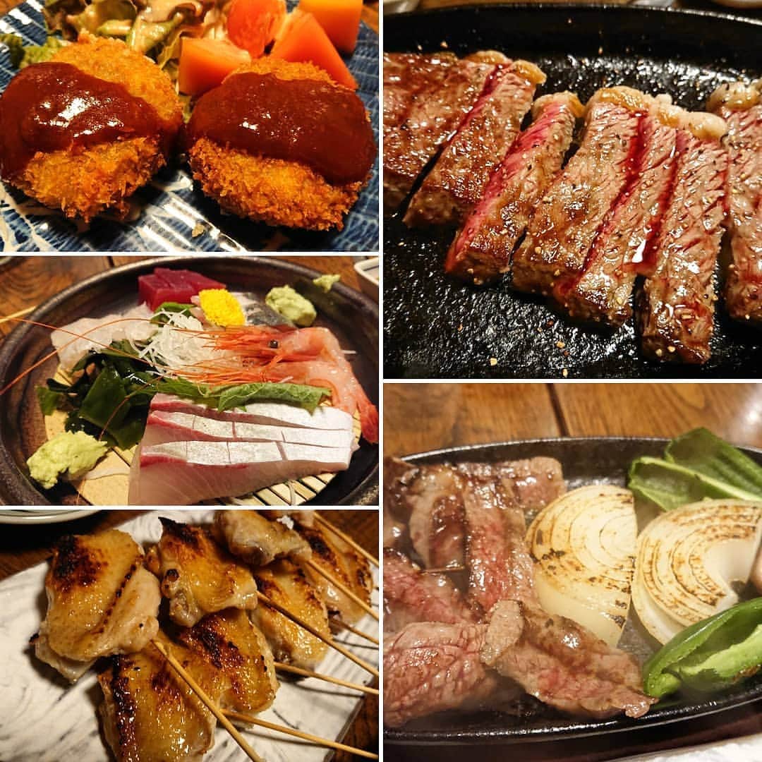 のインスタグラム：「◆ 昨夜の晩御飯 (のごく一部) . . 中トロ、生ウニ、ハモ天、ハモ湯引、手作りハンバーグ等のメインを撮ってなかったよ。 (呑むのと食べるのと喋るのに忙しかったからね 笑) . 毎度ながら全部旨しでした。 . 手作りコロッケは追加しましたわ。 . よき誕生日会になったかなと。 . . . #場所教えないシリーズ . #造り盛り #手羽塩 #手羽焼き #手作りコロッケ #和牛 #焼肉 #居酒屋 #古墳tシャツ #お祝い #飲み会 #コロッケ #刺身 #お造り #beef #fish #chicken #鶏 #dinner #yesterday #昨夜 #晩御飯 #food #foodstagram #飯テロ #delicious #steak #photostagram #photo #japan . 着て行った古墳Tシャツで墳形の名前当てクイズやりましたよ。 . 頭のいい面子だったので、ある程度のヒントで結構当ててましたわ。 . けど流石に「帆立貝式」はなかなか厳しかったみたいやね。笑 .」