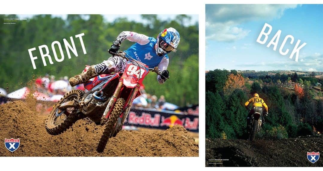 Racer X Onlineさんのインスタグラム写真 - (Racer X OnlineInstagram)「We feature both a new-school and old-school vibe for our poster this month with a 2019 shot of Honda HRC’s @kenroczen94 on the front and a 1976 shot of Suzuki’s @realrogerdecoster on the back. Get it now at the link in our bio!」8月5日 0時00分 - racerxonline
