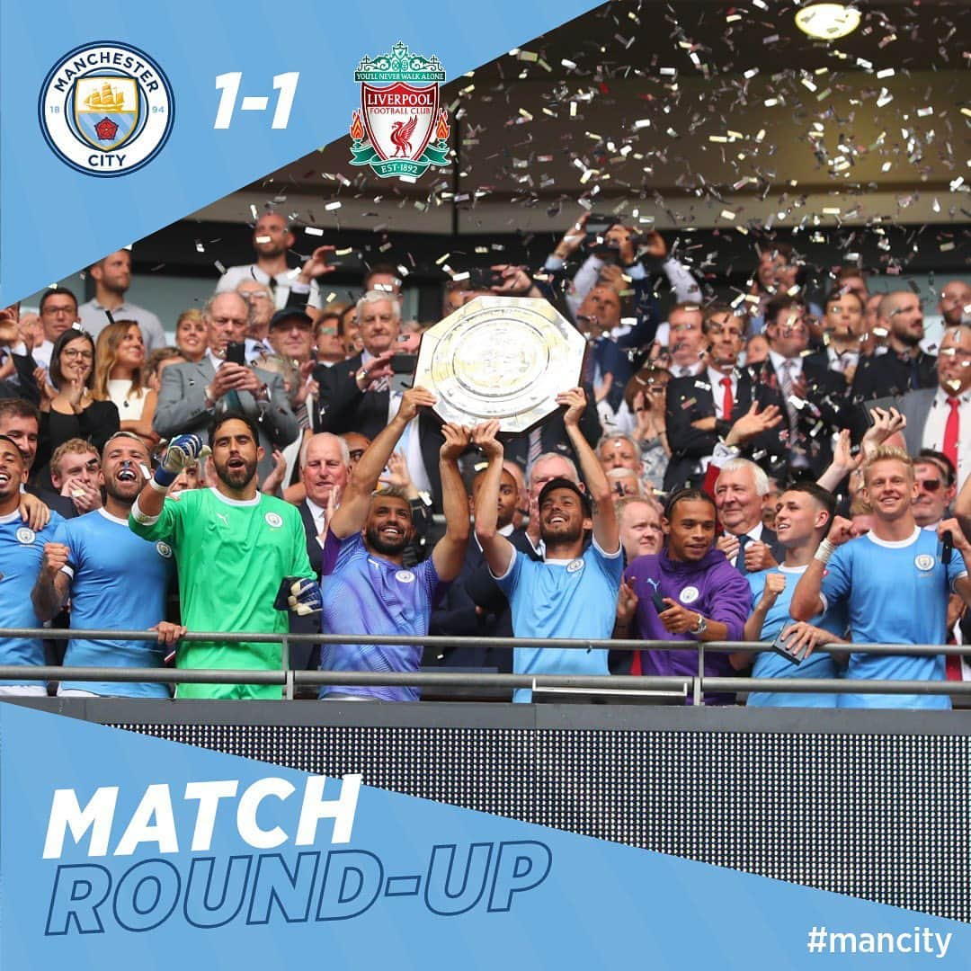 マンチェスター・シティFCさんのインスタグラム写真 - (マンチェスター・シティFCInstagram)「Community Shield: ✅ ⁣ ⁣ #mancity」8月5日 3時49分 - mancity