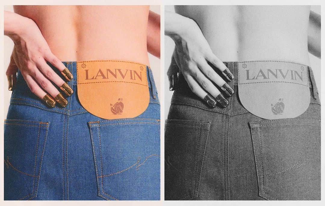 ランバンのインスタグラム：「Topstitched “L” detail on the back pockets of the #LanvinDenim skirts and pants. Photography: @francoisquillacq #LanvinbyBrunoSialelli」