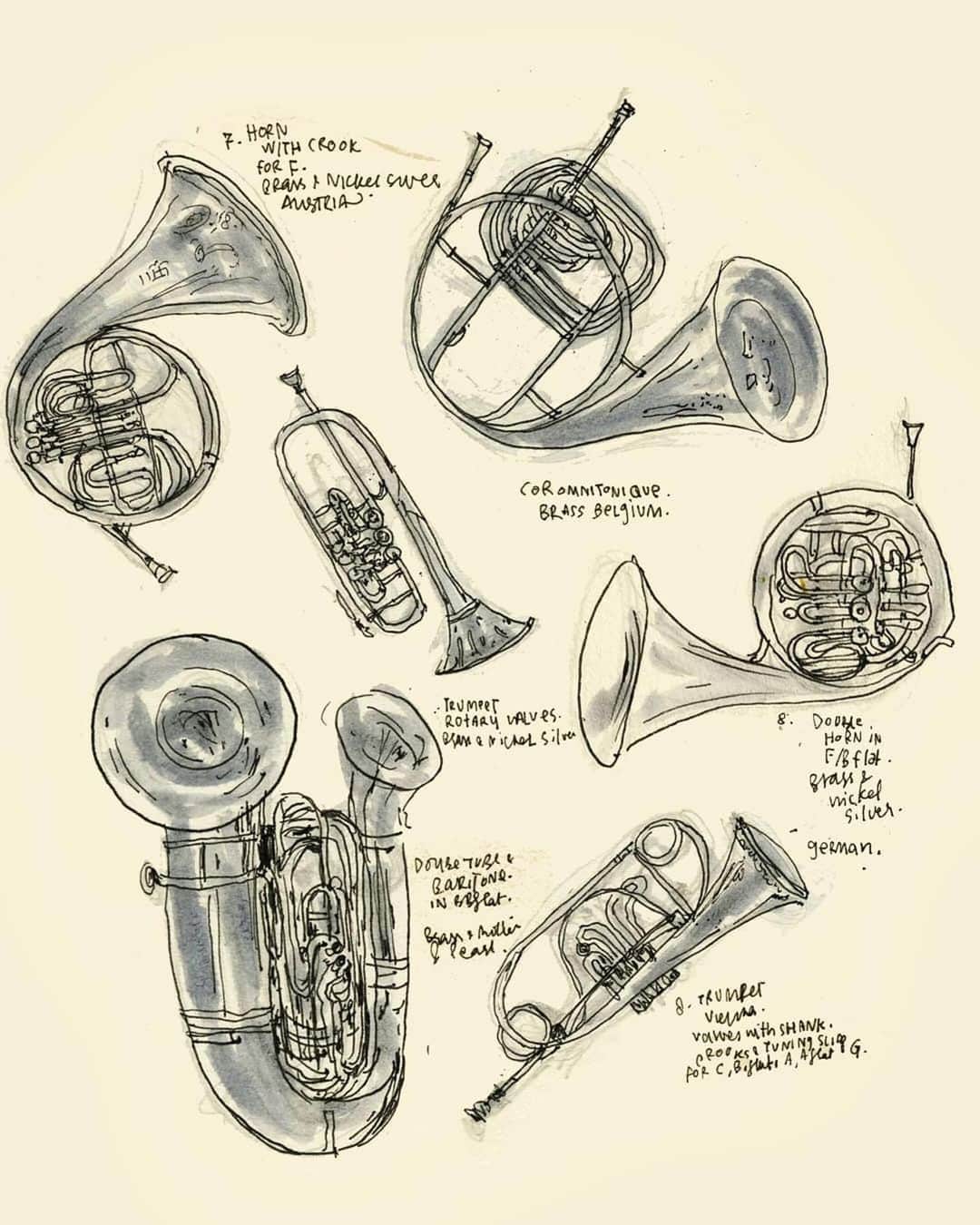 メトロポリタン美術館さんのインスタグラム写真 - (メトロポリタン美術館Instagram)「A peek at a few musical instruments on view at the Museum with this week’s #MetSketch Sunday from @ishitajain24. 🎷✍️🎺 Share your sketches of #TheMet by using the hashtag #MetSketch!」8月5日 11時22分 - metmuseum