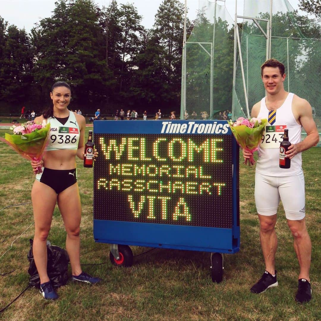 ミシェル・ジェネクのインスタグラム：「Winners are grinners 😁 Another consistent race with 13.15 to win in Ninove last night. Fellow Sydney Uni Athletics Club hurdler @nick_hough also won his race 😊 @sydneyuniathletics #SUAC #TargetTokyo」