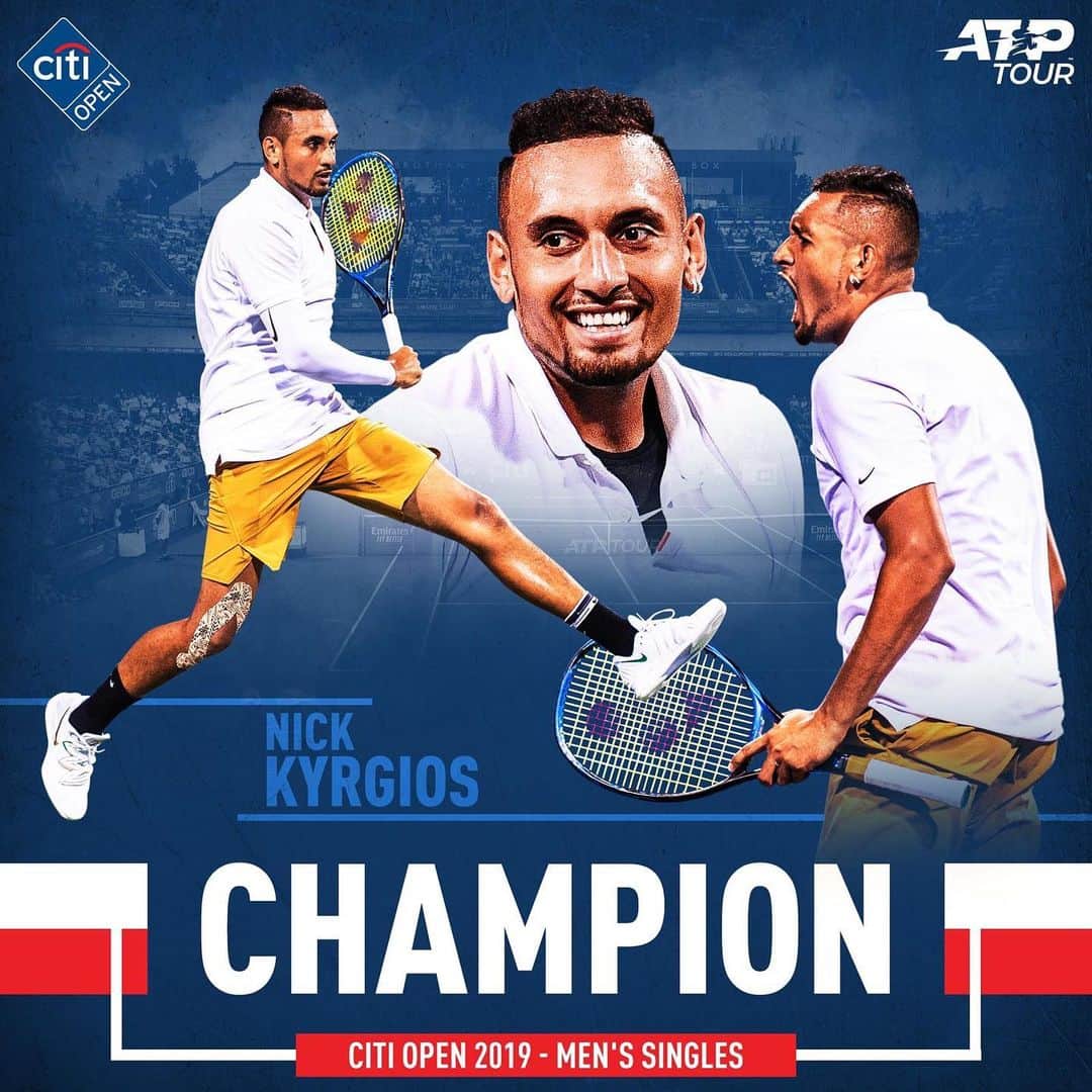 ATP World Tourさんのインスタグラム写真 - (ATP World TourInstagram)「Are you not entertained?! @k1ngkyrg1os is the 2019 @citiopen champion 🏆」8月5日 7時44分 - atptour
