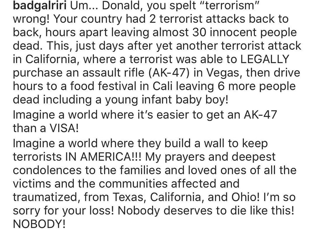 サマンサ・ロンソンさんのインスタグラム写真 - (サマンサ・ロンソンInstagram)「“Imagine a world where it’s easier to get an AK-47 than a visa.” @badgalriri #enough @momsdemand @everytown」8月5日 8時51分 - samantharonson