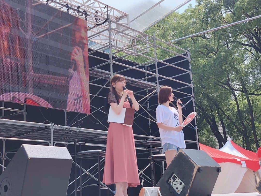 のインスタグラム：「CBCラジオ夏祭り2019、珠理奈と出演させていただきました☺️ 暑い中来てくださった皆様、ありがとうございました！ 衣装で着させていただいたピンクのワンピースは @_ruruofficial_  さんのです😊❤️」