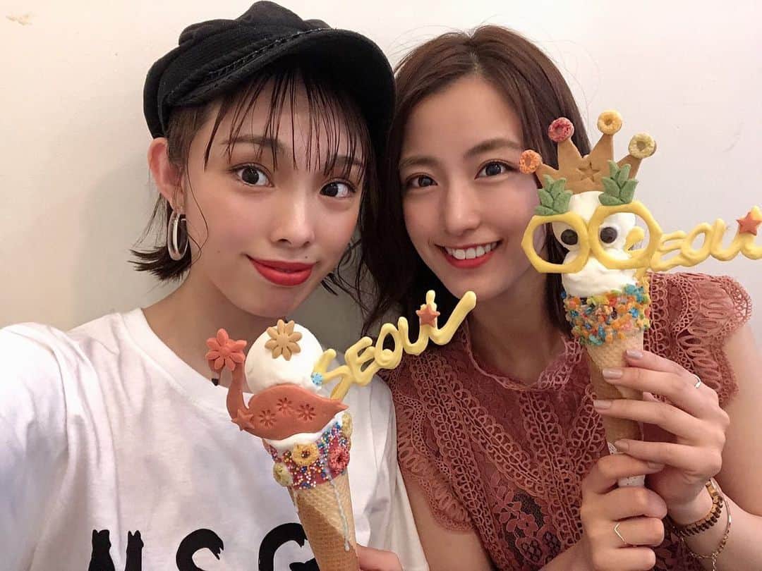 えのきさりなさんのインスタグラム写真 - (えのきさりなInstagram)「. 今回もまたキコにお世話になりまくりの旅でした笑 （私が英語話せないもんで笑） 次はリゾート地がいいねぇ♡  #えのきこ #旅行  #bistopping #korea #icecream #me #韓国 #女子旅 #スウィーツ #ビストッピング」8月5日 18時09分 - sarina_enoki