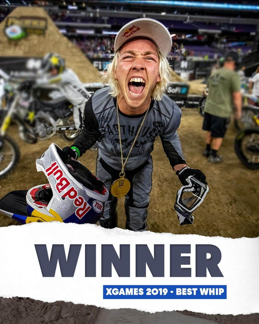 レッドブルさんのインスタグラム写真 - (レッドブルInstagram)「ICYMI our athletes crushed it at X Games this weekend 👏👏 Congrats to our Gold Medal Winners 🥇@tylerbereman & @reynoldsfiend  #bike #xgames #mx #bestwhip #bmx #redbull #givesyouwings」8月6日 5時12分 - redbull