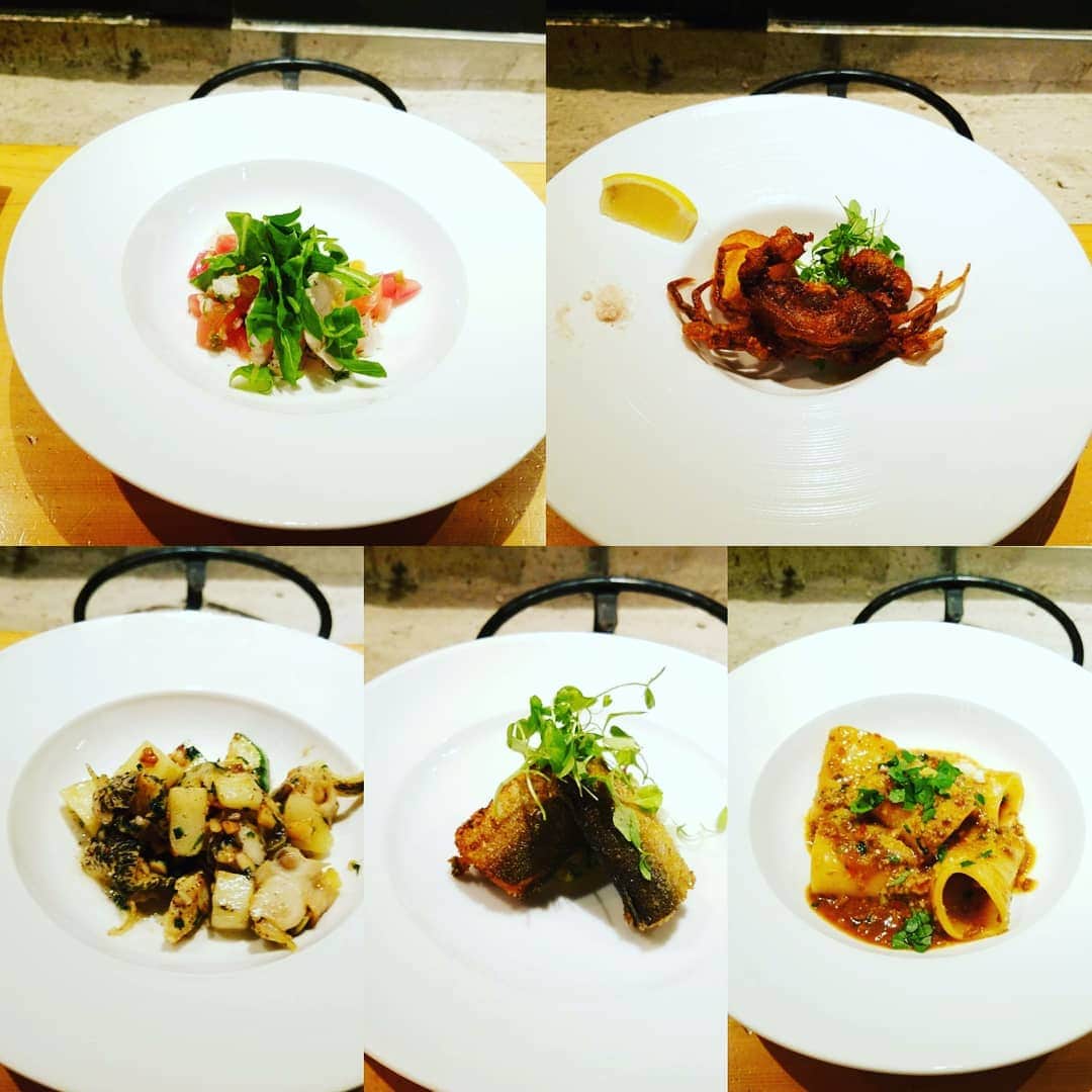 金原弘光のインスタグラム：「元麻布sabiで料理を堪能中❗ 美味しいよ～⤴⤴😁 #元麻布 #sabi #創作料理」