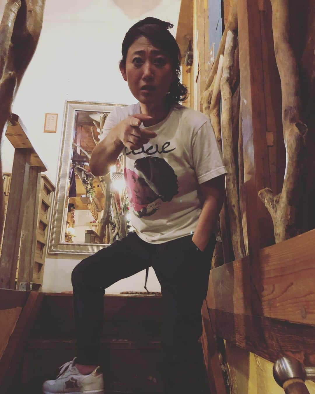 青木さやかさんのインスタグラム写真 - (青木さやかInstagram)「久しぶりに会った友人の迫力が凄かった #友近 ちゃん #ミシン #アスレジャー」8月5日 22時01分 - sayaka___aoki