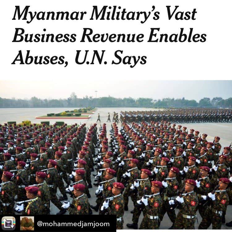 トーマス・サドスキーさんのインスタグラム写真 - (トーマス・サドスキーInstagram)「Repost from @mohammedjamjoom- For anyone wondering how Myanmar’s military continues to avoid accountability – read this (from today’s New York Times): “The Myanmar military controls an extensive business empire that enables it to avoid accountability and conduct operations with impunity against ethnic groups, contributing to widespread human rights abuses, according to a United Nations report released Monday. A United Nations fact-finding mission urged foreign businesses and governments to sever ties with more than 140 companies owned or controlled by the military, which has carried out a campaign of ethnic cleansing, murder and rape of Rohingya Muslims. ‘The Myanmar armed forces are enabled in a very enhanced way to act outside of civilian control and therefore perpetuate their impunity in their involvement in gross human rights violations,’ Marzuki Darusman, the chairman of the Independent International Fact-Finding Mission on Myanmar and a former attorney general of Indonesia, said in an interview.” Here’s more, from Reuters: “The investigators identified at least 59 foreign companies with some form of commercial ties to the Myanmar military, including firms from France, Belgium, Switzerland, Hong Kong and China. Of those, 15 operate joint ventures with the two military conglomerates or their subsidiaries, the report said.  Calling for the imposition of an arms embargo on the country, the investigators also named 14 companies that have sold weapons and related equipment to security forces in the country since 2016, including state-owned entities in Israel, India, South Korea, and China.” . . #rohingya #refugees #humanrights」8月5日 23時09分 - thomas_sadoski