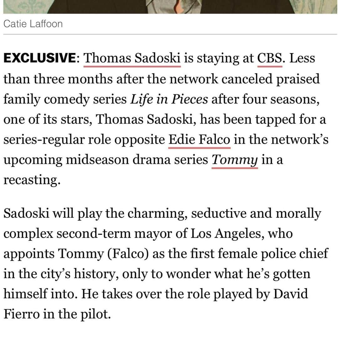 トーマス・サドスキーさんのインスタグラム写真 - (トーマス・サドスキーInstagram)「Coming back to dance @cbstv! Keep your eyes peeled for “Tommy” this winter/spring!  @2stnyc’s #GrandHorizons begins December 20 at the Hayes Theater! #2STonBroadway #OrangeIsTheNewBway」8月6日 10時23分 - thomas_sadoski