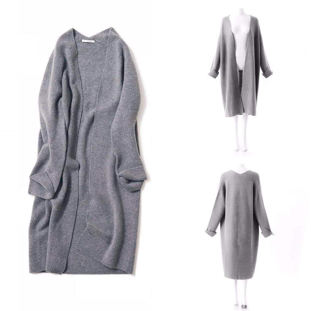 のインスタグラム：「. ♦️ 再入荷 ♦️ ・ ◆musaeg／Long Knit Cardigan（Gray） ・ アクリル 52%・ウール48%の軽くふわりとした質感のロングカーディガンです。ボタンもポケットも付いていないホールガーメント仕立ての、とにかくシンプルなデザイン。季節の変わり目にニットコートとして活躍できるアイテムです。 ・ #kkcloset #kkshop #菊池京子 #kyokokikuchi #コーディネート #コーデ #coordinate #code #ootd #outfit #kotd #カジュアル #style #ロングカーディガン #gray #simple #cardigan」