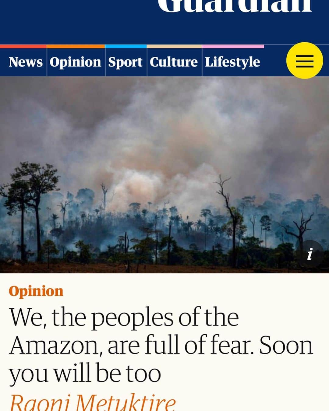 スティングさんのインスタグラム写真 - (スティングInstagram)「These eloquent words written by our friend Kayapo Chief Raoni during his UK visit:  https://amp.theguardian.com/commentisfree/2019/sep/02/amazon-destruction-earth-brazilian-kayapo-people @trudiestyler @guardian」9月4日 10時11分 - theofficialsting