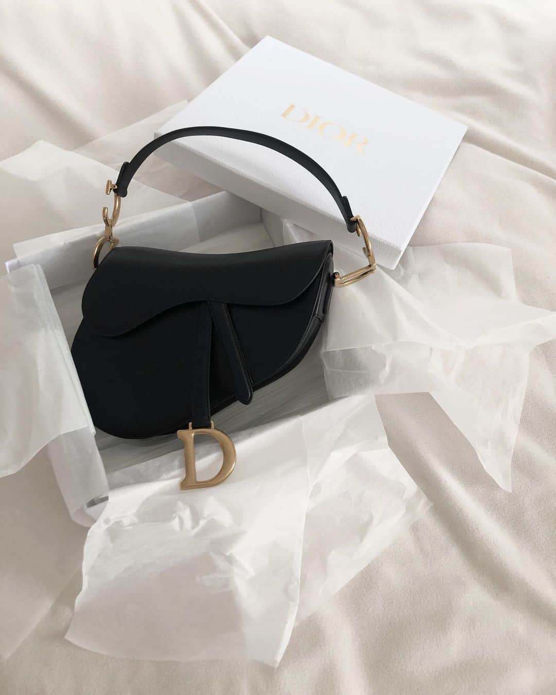 のインスタグラム：「reborn saddle  DIOR @dior Black Calfskin Saddle Bag 🌙  #ai_fashion #diorsaddlebag #diorbag #ai_pic」