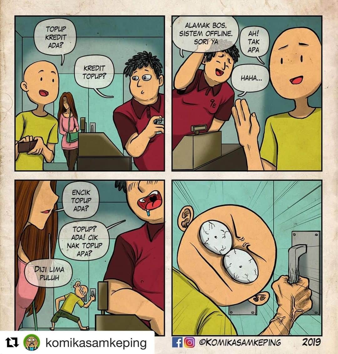 Koleksi Komik Malaysiaさんのインスタグラム写真 - (Koleksi Komik MalaysiaInstagram)「#Repost @komikasamkeping with @get_repost ・・・ Sabojela 😐 . . . . . #komikstrip #komikasamkeping #komikinstagram #comicstrip #komikmalaysia」9月4日 13時26分 - tokkmungg_exclusive