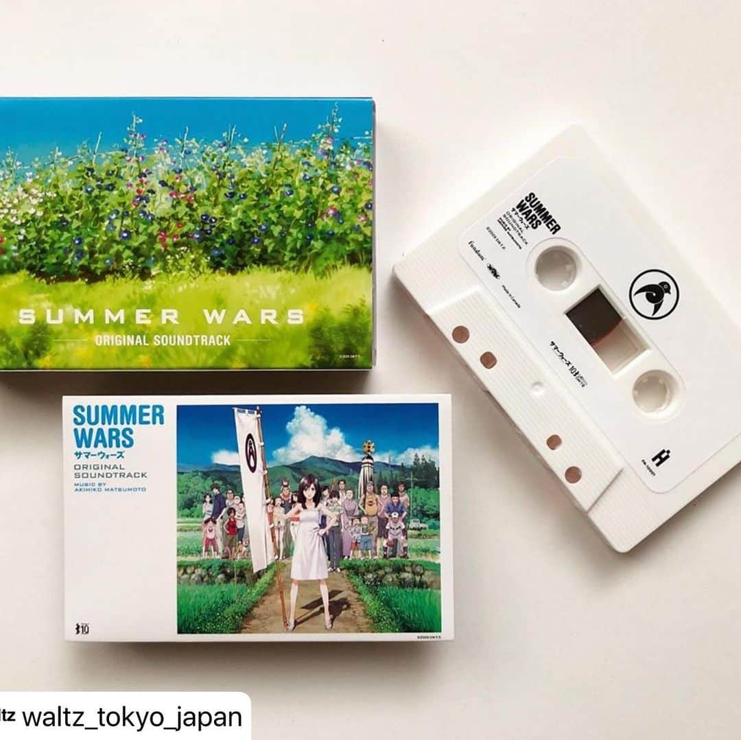 松本晃彦のインスタグラム：「The cassette tape on sale.  #waltz_tokyo_japan  さん、#post ありがとう #summerwars #soundtrack #akihikomatsumoto #松本晃彦  #細田守 #mamoruhosoda」