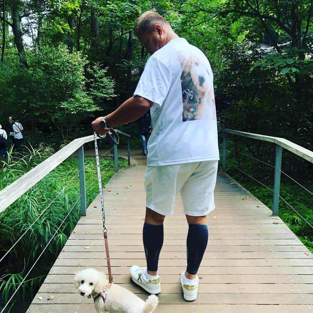 のインスタグラム：「#アロンと風呂入って#昼寝ヤー」