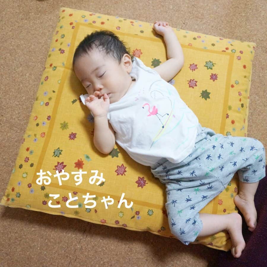 makikoさんのインスタグラム写真 - (makikoInstagram)「❤︎ ぐーぐーことちゃん😪 ．  まだ座布団に収まっちゃう。😂💗 ．  じーじの脚の上で気づいたら寝ちゃってることも（笑）😌 ．  #兄に似てどこでも寝られるタイプ #私がお風呂に入ってる間に寝てた #実家生活 #0歳 #生後11ヶ月 #赤ちゃん #女の子 #親バカ部」8月31日 19時58分 - batako93