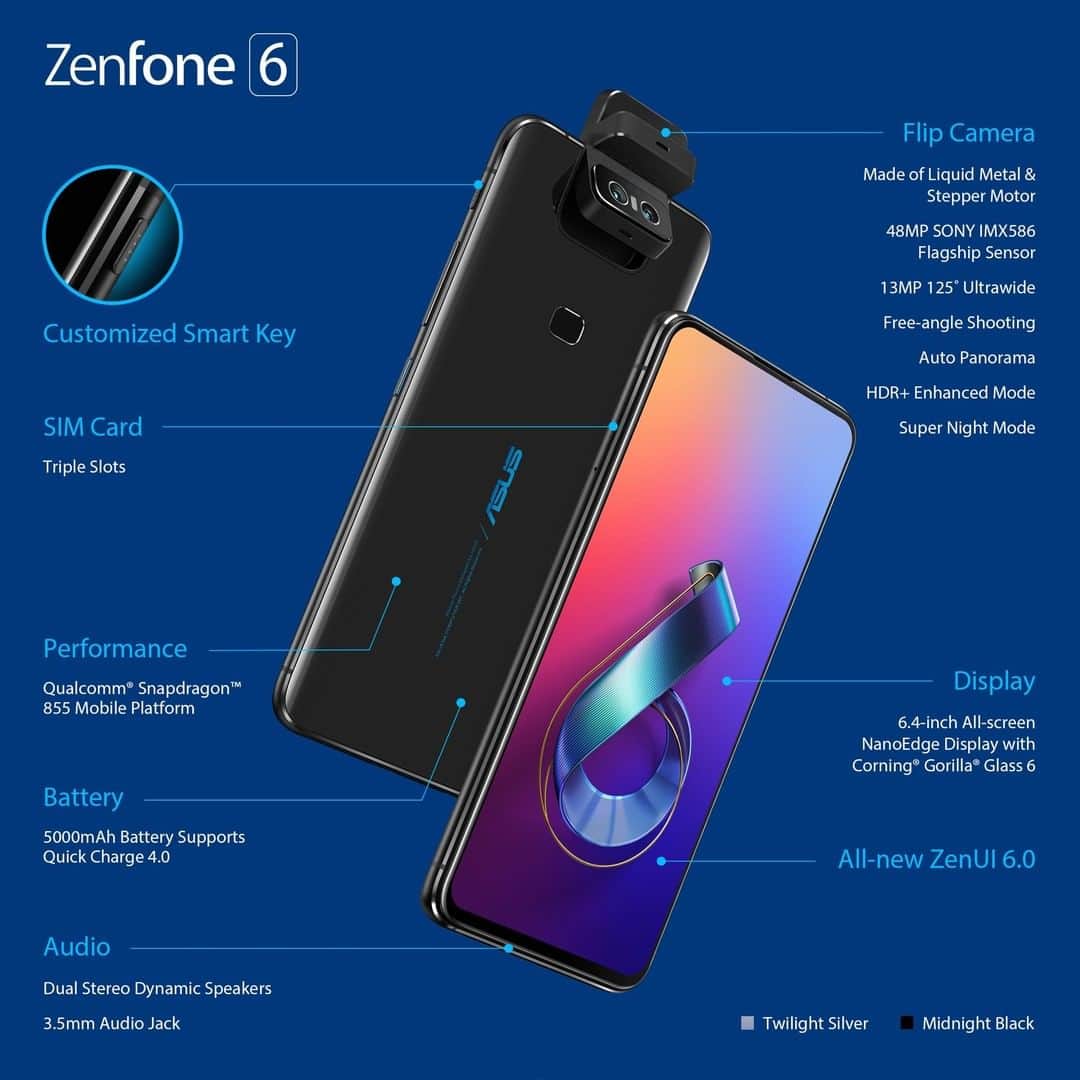 ASUSさんのインスタグラム写真 - (ASUSInstagram)「The elegant ZenFone 6 is a masterpiece with an all-screen NanoEdge display, Flip Camera, monster 5000mAh battery and powerful Snapdragon™ 855 CPU. You can't take your eyes away from it!  #ZenFone6 #DefyOrdinary #FlipCamera」8月31日 21時00分 - asus