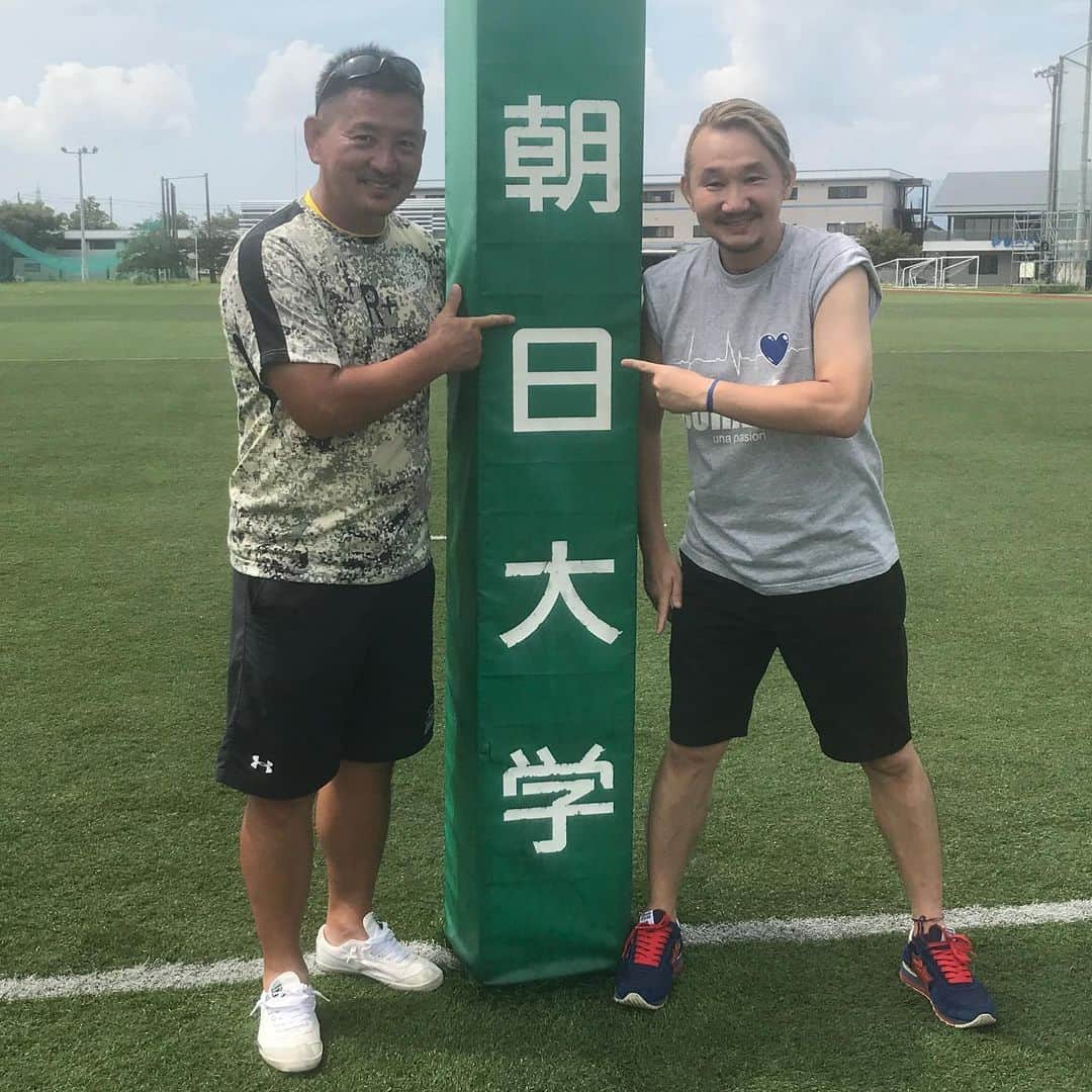植田朝日のインスタグラム：「🏈🏈🏈﻿ ﻿ 名古屋戦翌日、岐阜に移動し朝日大学ラグビー部のBBQにお呼ばれ⁉️﻿ ﻿ 名前的になんか他人に感じないので今後、注目していきます！w﻿ ﻿ 誘ってくれたバボくん、監督の吉川さん、ありがとね。﻿ ﻿ がんばれ朝日大学‼️笑﻿ ﻿ ※ミドリが気になります。。苦笑﻿ ﻿ #朝日大学ラグビー部」