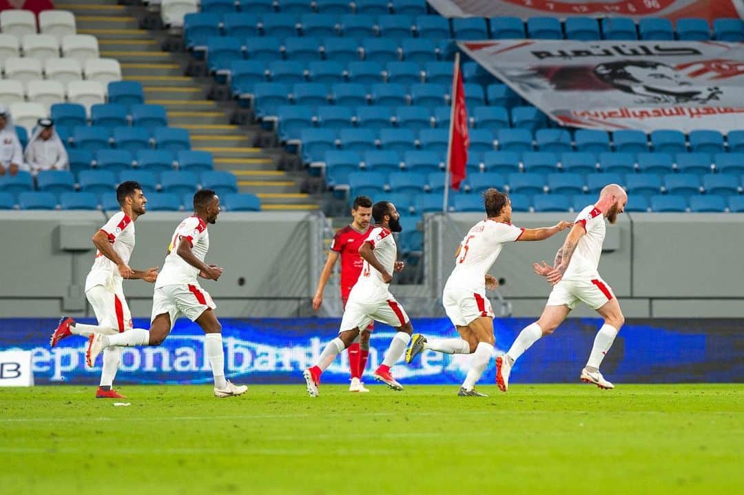 マルク・ムニエッサのインスタグラム：「Another point on the board!! Let’s keep improving @alarabi_club 💪🏼👍🏼Time to go back home and have some days with the family😘」
