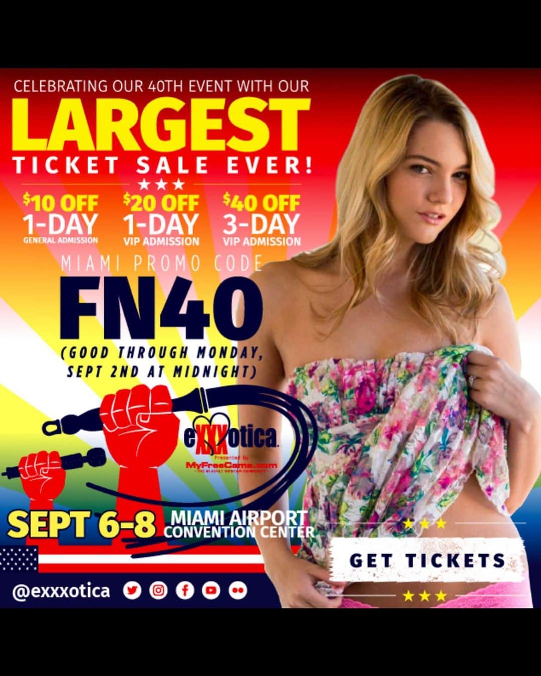 ケナ・ジェームスさんのインスタグラム写真 - (ケナ・ジェームスInstagram)「Don’t miss the BIGGEST SALES @EXXXOTICA has ever run for #Miami! Use the promo code “FN40” to save up to $40 a ticket! Good though 9/2! http://exxxoticaexpo.com/tickets #exxxotica」8月31日 18時02分 - realkennajames