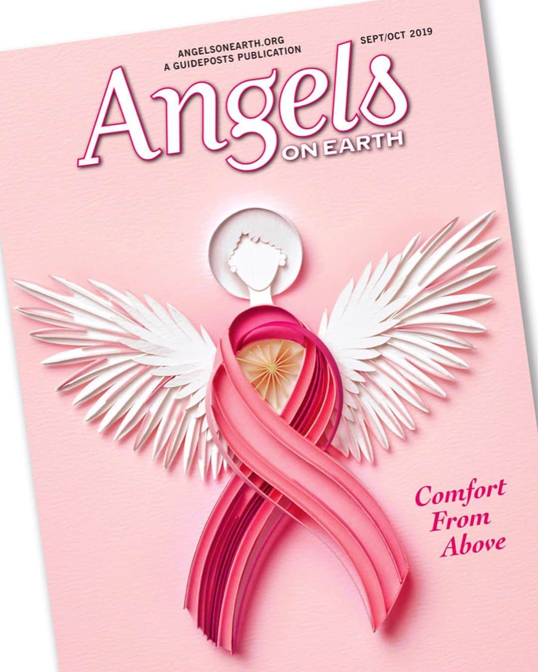 Sabeena Karnikさんのインスタグラム写真 - (Sabeena KarnikInstagram)「Breast Cancer awareness cover art with a pink-ribbon Angel created 3 months ago, for the Sept-Oct issue of @angelsonearthmagazine @guidepostsmagazine @goodillo  It contains real life stories full of hope and faith, about people who have experienced modern-day miracles...Thrilling true incidents of heavenly angels and earthly ones who find themselves on a mission of comfort, kindness & reassurance. . Swipe to see the angel for the Inside feature. . #sabeenakarnik #breastcancer」8月31日 19時31分 - sabeenu