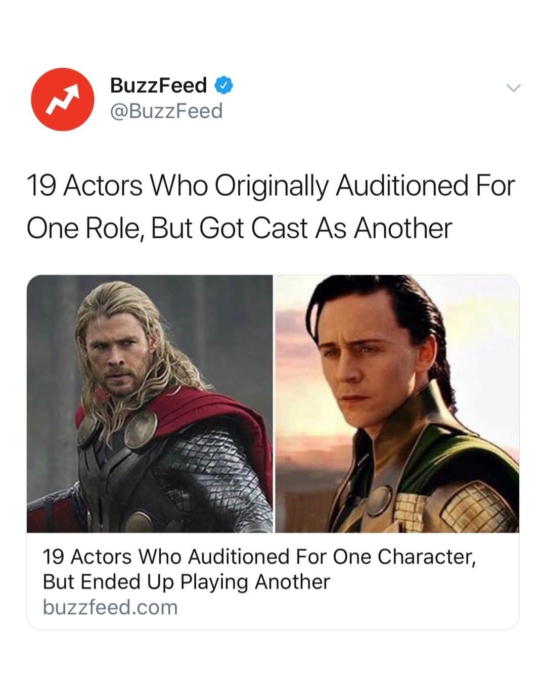 BuzzFeedさんのインスタグラム写真 - (BuzzFeedInstagram)「1.) Tom Hiddleston originally auditioned for Thor before being cast as Loki 🔨⚡️ Link in bio 👀」9月1日 5時00分 - buzzfeed