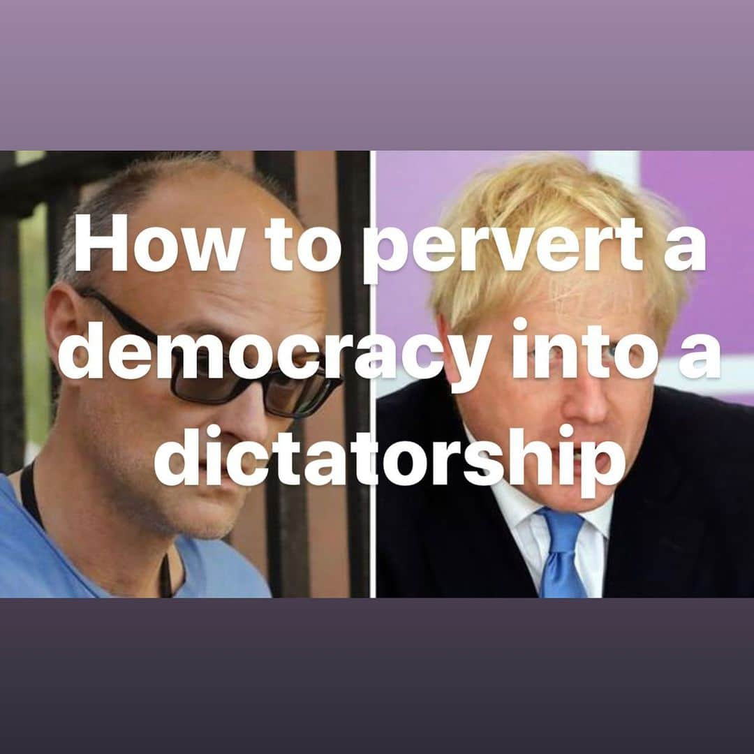 ニック・ナイトさんのインスタグラム写真 - (ニック・ナイトInstagram)「1. Firstly select a group of people and then blame them for everything that isn’t working from the NHS to jobs. In this case it was immigrants but now the shift is on anyone that opposes leaving the EU. 2.Then remove any democratic discussion and opposition.  To prorogue Parliament effectively chokes off the debate that should happen before any huge decision that will radically affect the nation. Look at the report in the Sun today that Johnson will sack anyone opposing his No Deal from standing again as a conservative. 3.Lie. Whereas this was once considered enough to have you removed from Parliament, this is fast becoming an accepted way of behaving in politics and is a constant theme in Boris Johnsons career, just look at the Kipper and Pork pie examples he brandished in defence of his view that we should leave the EU, both totally false .  He has not given anytime now to debate a new deal and he knows this , therefore forcing  NoDeal on this country.  4. Take a complex debate down to an almost infantile and childish level. Then come up with simple and  childish slogans that mean nothing , but can be spewed out when ever anyone offers a irrefutable factual proof against the lies and semi lies; Brexit means Brexit, Voice of the People , Brexitteers, Remoaners , Project Fear, etc 5 Polarise , divide and turn the nation against itself.  6.Make yourself look funny and even clown like. Look at the way that Johnson uses the language of cartoon toffs or characters from 1970s Carry On films so he appears friendly and not threatening. The funny old Boris persona . Personally I find clowns extremely sinister. Case in point.  Do not be fooled. 7.Once having got in power, in this case by being elected by a tiny and totally unrepresentative portion of the country, less than 1 % , put in place and defer to an adviser who was not elected and not accountable to anyone, so can lie with impunity and install harsh regimes that mean that everyone in parliament falls into line. Enter Dominic Cummins. 8.Once it all goes wrong keep repeating steps 1 to 7 ruthlessly.  Johnson is extremely dangerous for this country and he must be stopped .」8月31日 22時37分 - nick_knight