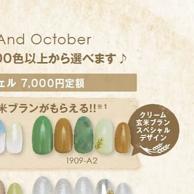 のインスタグラム：「🔊 2019年9月、10月のジェル定額のご案内です🦊③ Gel Special Art Designs For September and October ﻿﻿﻿﻿ クリーム玄米ブランさんとのコラボレーションネイルがジェル定額に🐻🌾 . コラボデザインネイル💅🏻して 同じカラーのブラウニーをゲットしてください🙌🏻 コラボキャンペーン内容はこちら▶︎https://www.nailquick.co.jp/campaign/brownie/ ﻿﻿﻿﻿. @nailparfaitgel﻿﻿﻿﻿ ネイルパフェジェル カラー変更無料🏳️‍🌈 200色以上からお選びいただけます🥳﻿ ⠀⠀⠀⠀⠀﻿﻿﻿ #ネイルサロン #ネイルクイック﻿﻿﻿﻿ ﻿﻿﻿﻿ ﻿﻿﻿ ﻿﻿﻿ #ジェルネイル #定額ネイル #ネイルデザイン #コラボネイル #ブラウニー #限定デザイン #秋ネイル #ネイルアート #シンプルネイル #ネイル #ネイルデザイン #ハンドネイル #オフィスネイル #ネイルパフェジェル #フットネイル #ネイルケア #nail #nailsalon #nailquick #gelnail #naildesigns #nailparfaitgel #nailart #simplenails #nails #Autumn #brownie #nail #젤네일 #美甲」