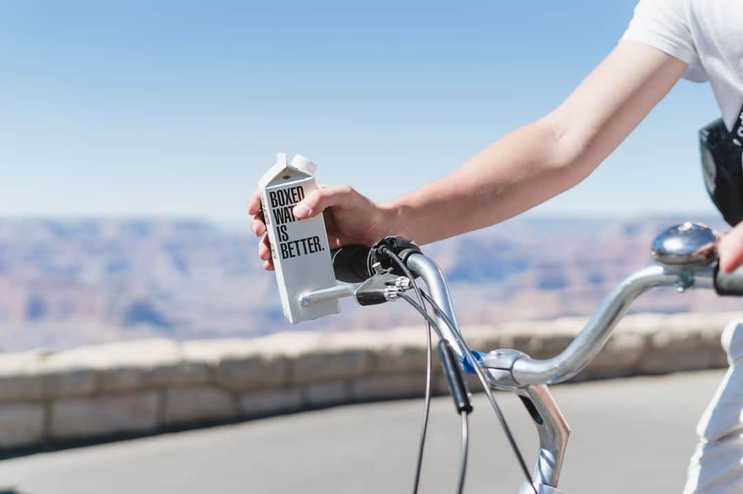 のインスタグラム：「Take us with you. Whenever & wherever you may go. #BoxedWater is available at locations around North America & Canada. Check out our store locator on the site to find a box near you. 📷: @bailey_made / @mintstudioSD  #BoxedWaterIsBetter #BetterPlanet」