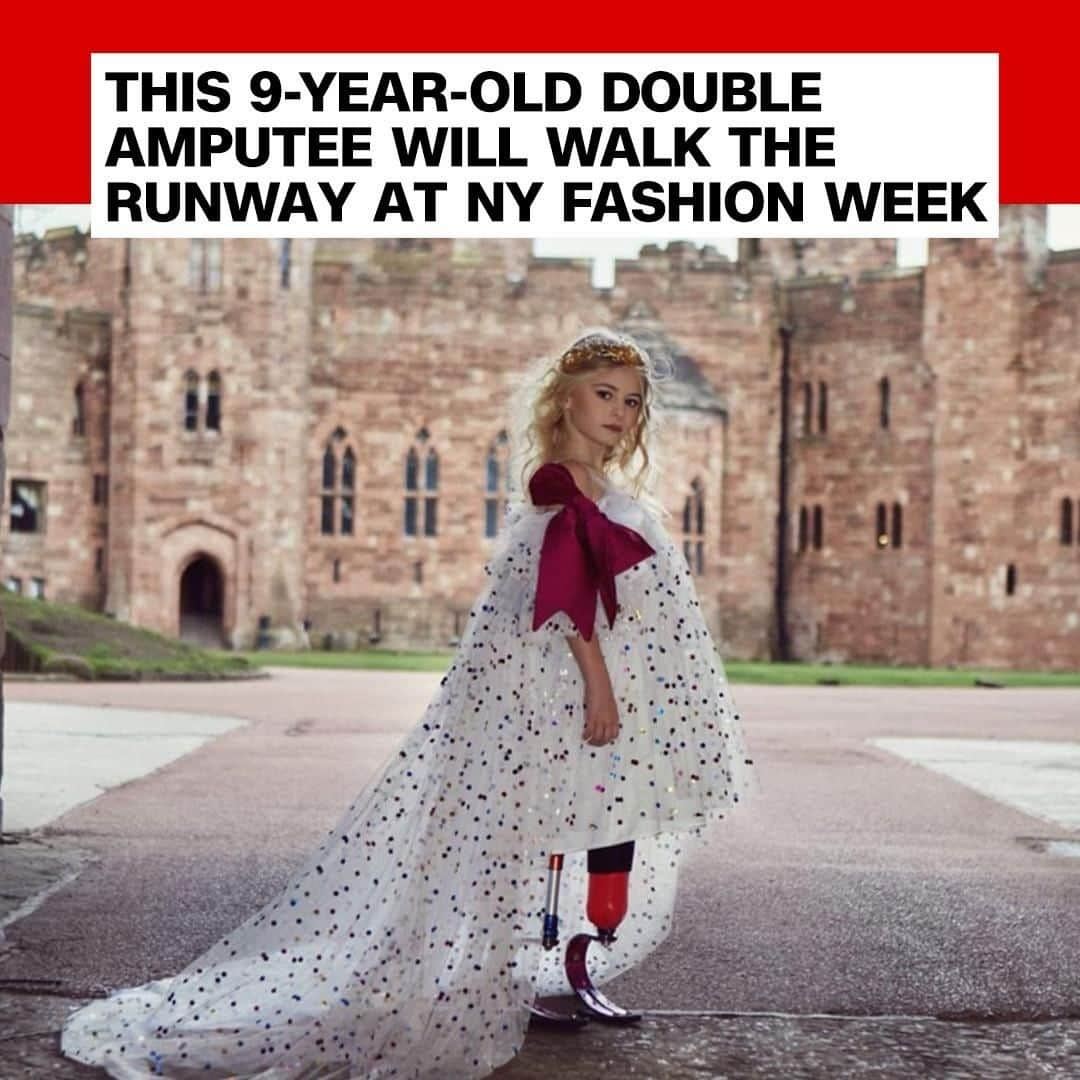 CNNさんのインスタグラム写真 - (CNNInstagram)「Daisy-May Demetre, a 9-year-old model who has two prosthetic legs, is set to walk the runway at New York Fashion Week for Lulu et Gigi Couture. Daisy-May was born with fibular hemimelia, a condition in which part or all of the fibular bone is missing, and underwent a double amputation when she was 18 months old. Her dad says she’s been modeling for the past year and a half. "She inspired me by showing me who she was. She takes on life with a smile on her face and she does remarkable things," he told CNN. "Whether it's dancing, singing, she is a very special little girl." (📸: Emma Wright/Lulu et Gigi)」9月1日 3時00分 - cnn