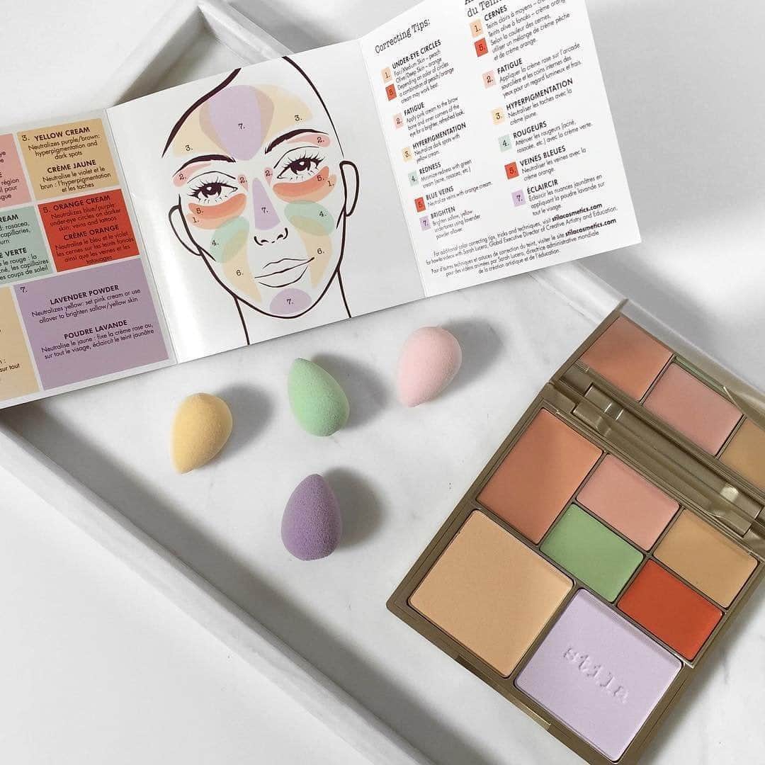 Stila Cosmeticsさんのインスタグラム写真 - (Stila CosmeticsInstagram)「For a truly flawless complexion, prep and perfect skin with our Correct & Perfect All-in-One Color Correcting Palette!  Complete with five buildable color-correcting creams and two finishing powders, this miracle mitigator is all you need for dark circles, redness, and hyper pigmentation 🙌」9月1日 2時52分 - stilacosmetics