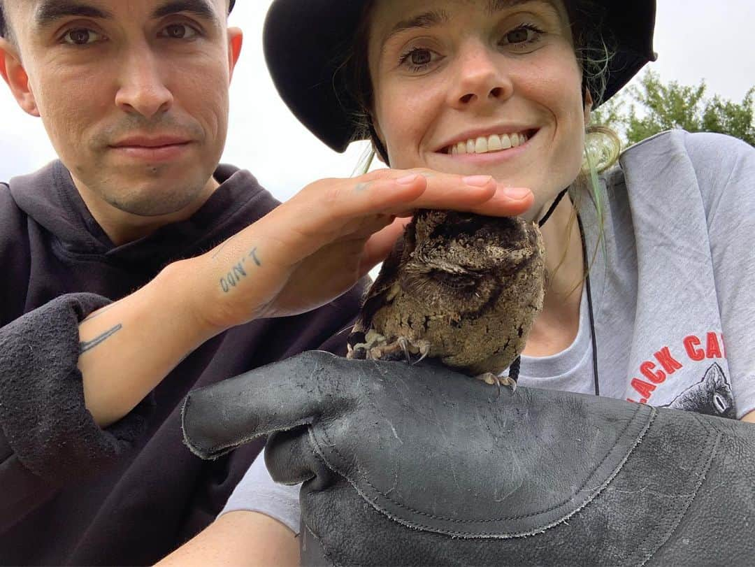 ケイト・ナッシュさんのインスタグラム写真 - (ケイト・ナッシュInstagram)「I TOLD YOU I cannnot talk right now. I am EXTREMMMMELY BUSY I have VERY important business with a very VERY TINY OWL by the name of OTIS 🦉  @codafalconry」9月1日 3時46分 - katenash