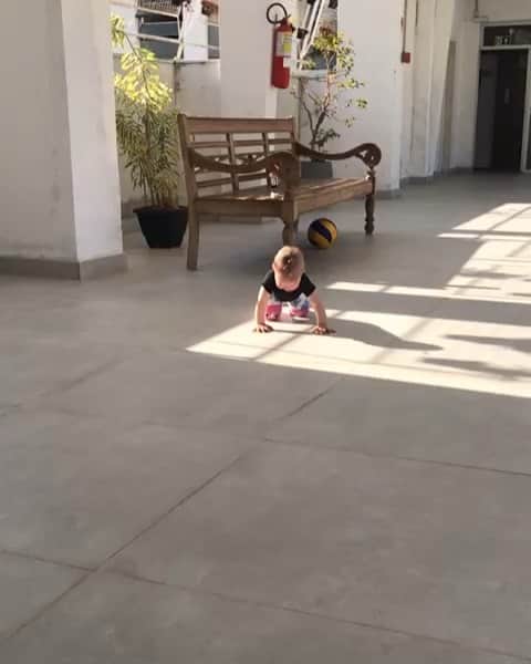 シェイラ・カストロのインスタグラム：「Faltava deixar registrado aqui a Liz engatinhando! Ninna já tem algum tempinho que engatinhou, mas Liz só dava uns passinhos e começava a se arrastar! Agora com o incentivo do papai não para mais!!! Prometo que depois ponho um vídeo de uma correndo atrás da outra (engatinhando lógico), já tem umas duas, três semanas que essa é a brincadeira preferida delas só que Liz começava engatinhando e depois ia de soldadinho (arrastando) 😂😂😂. Agora só quer engatinhar seguindo ou sendo seguida pela irmã! #lizcvailati #minhaloirinha #grudinho #gemeasvailati #maedemenina #paisdemenina #9meses」