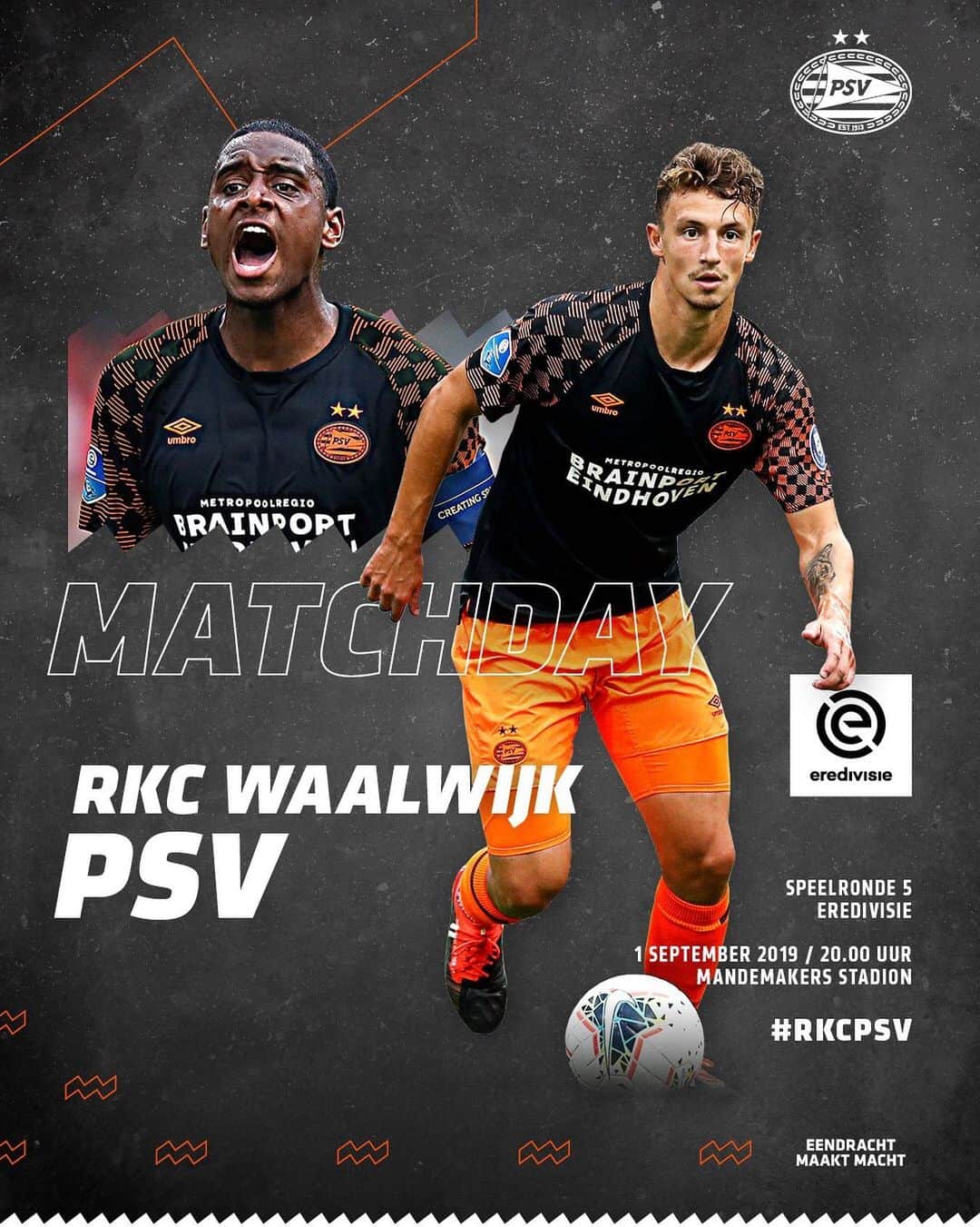 PSVアイントホーフェンさんのインスタグラム写真 - (PSVアイントホーフェンInstagram)「Een Brabants onderonsje 😏 Eindhoven komt eraan, Wolluk! #RKCPSV」9月1日 15時11分 - psv