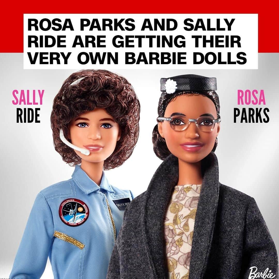 CNNさんのインスタグラム写真 - (CNNInstagram)「Mattel this week unveiled two new Barbies modeled after civil rights icon Rosa Parks and Sally Ride, the first American woman in space. "Both Sally Ride and Rosa Parks made the world better for future generations of girls," a Mattel spokesperson said. The dolls are part of the company’s collection of historical figure Barbies, which also includes Frida Kahlo, Amelia Earhart and Katherine Johnson. (📸: Mattel)」9月1日 8時00分 - cnn