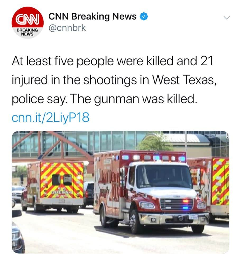 CNNさんのインスタグラム写真 - (CNNInstagram)「At least five people were killed and 21 others injured Saturday when a gunman in West Texas drove around shooting from his vehicle, authorities said. The shooter was later killed by law enforcement officers.」9月1日 8時37分 - cnn